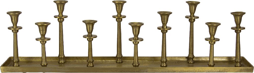 LINEA Kerzentablett 10-er  87 x 16 x 24 cm Metall messing
