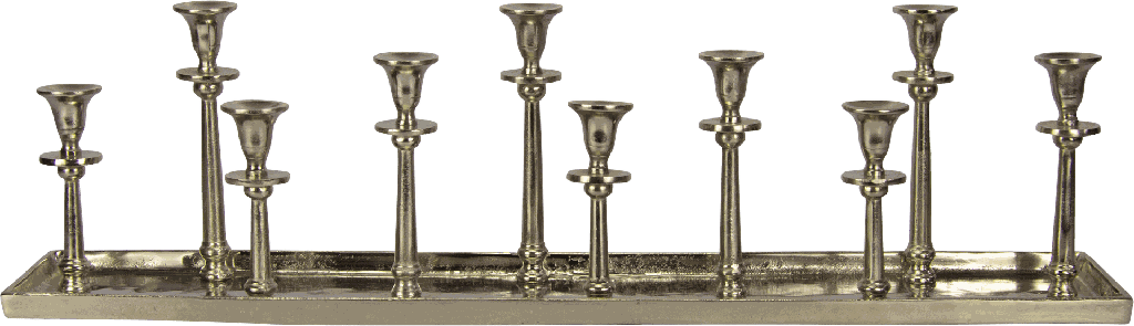 LINEA Kerzentablett 10-er  87 x 16 x 24 cm Metall antik-silber