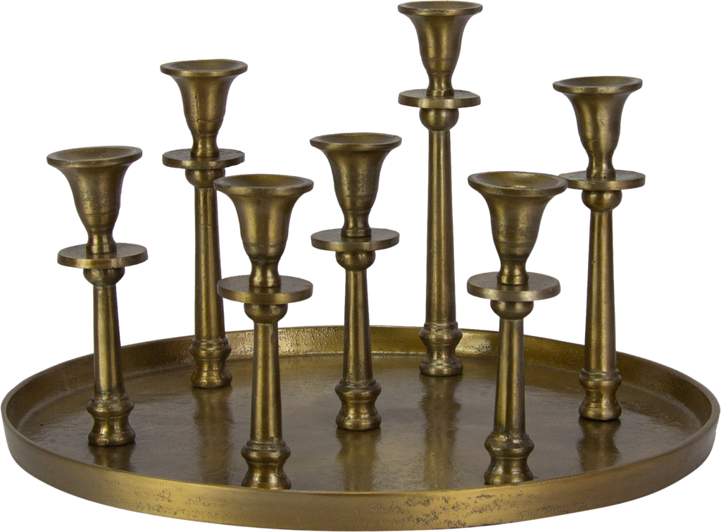 RONDA Kerzentablett 7-er 24 x Ø 41 cm Metall messing