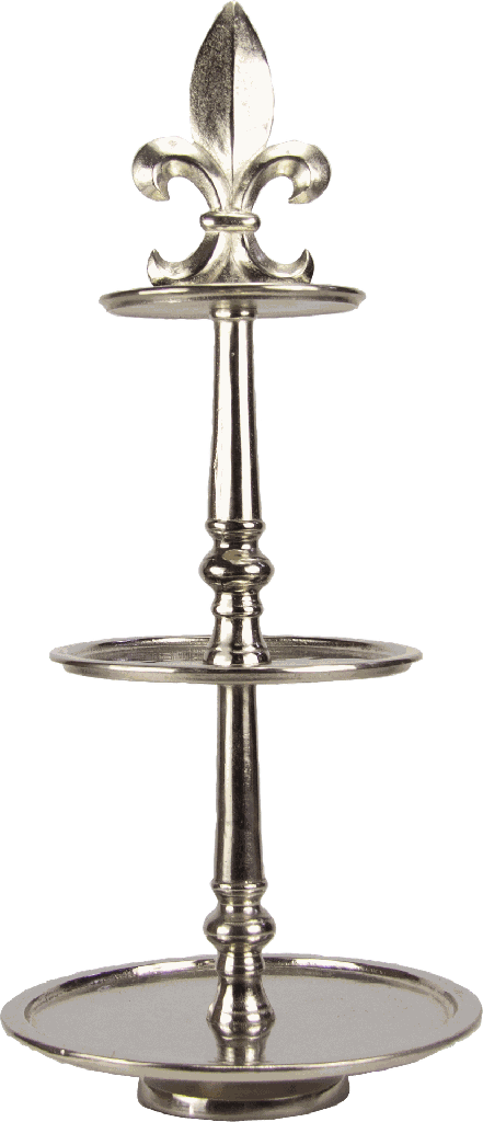 BOURBONE Etagere 3-er 75 cm Metall antik-silber