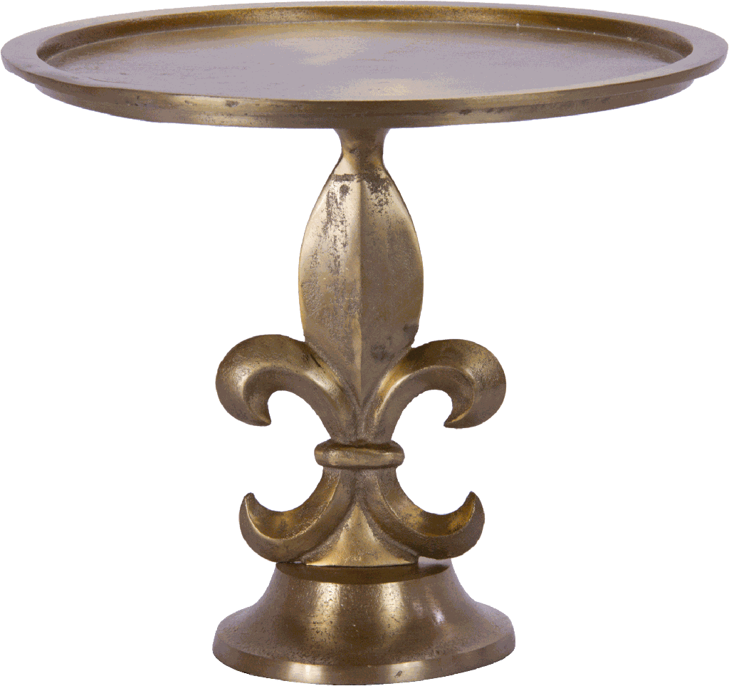BOURBONE Platte auf Fuß 29 cm Metall messing