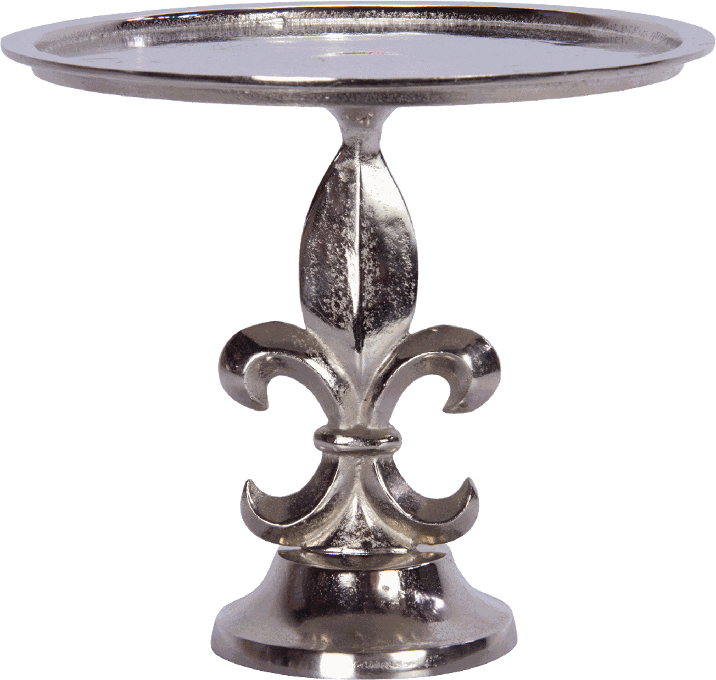 BOURBONE Platte auf Fuß 29 cm Metall antik-silber