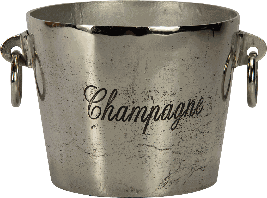 Wein & Sektkühler Ø 25 cm mit 2 Ringen Metall messing