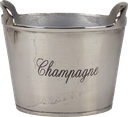 Wein & Sektkühler oval mit 2 Griffen Metall antik-silber