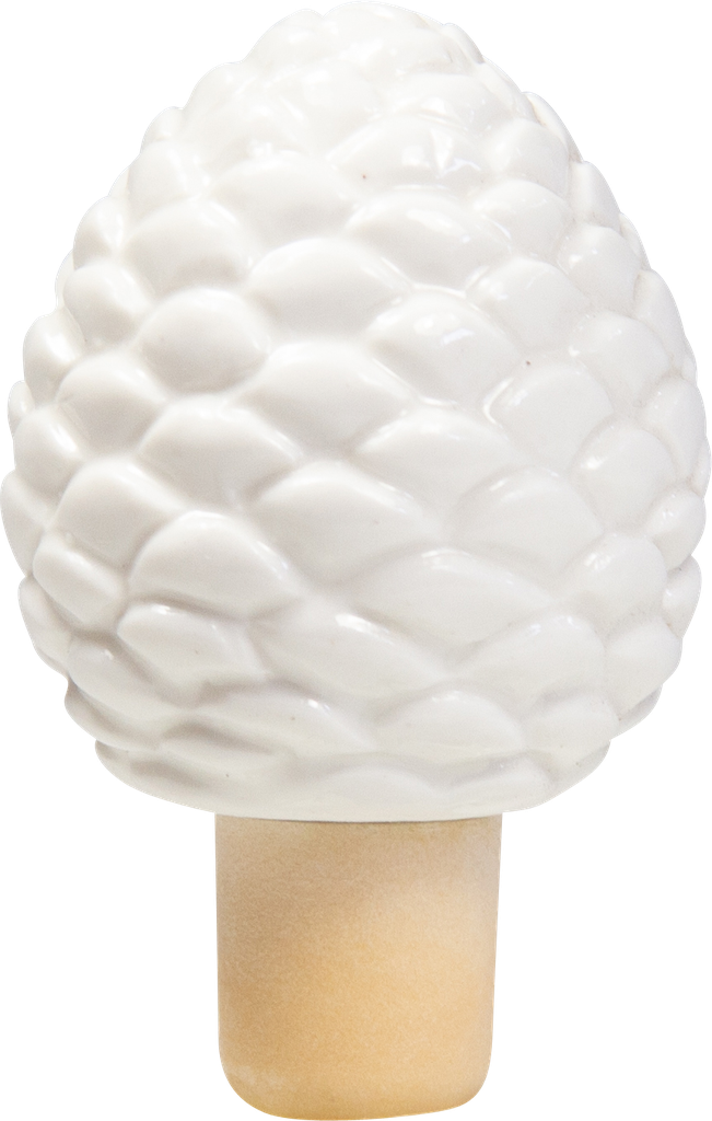 PINECONE Flaschenstöpsel Porzellan weiß