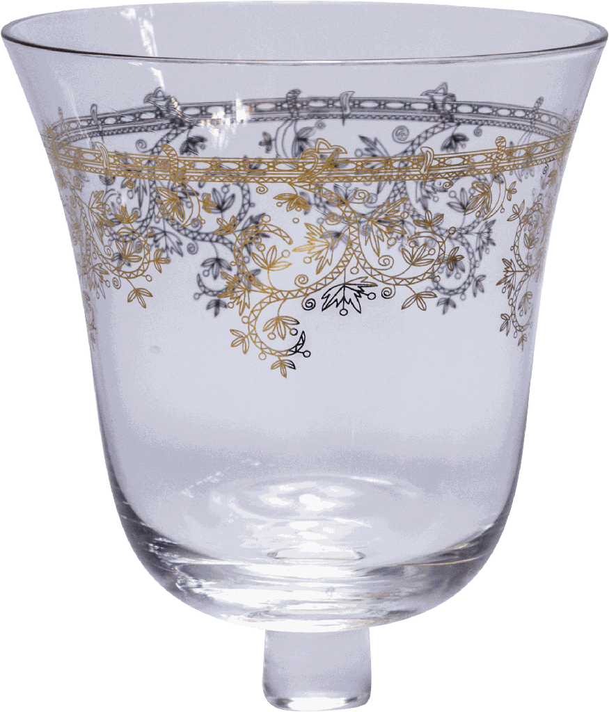 ARABESQUE Teelicht-Aufsatzglas 10,5 cm Glas klar mit Echtgold-Dekor