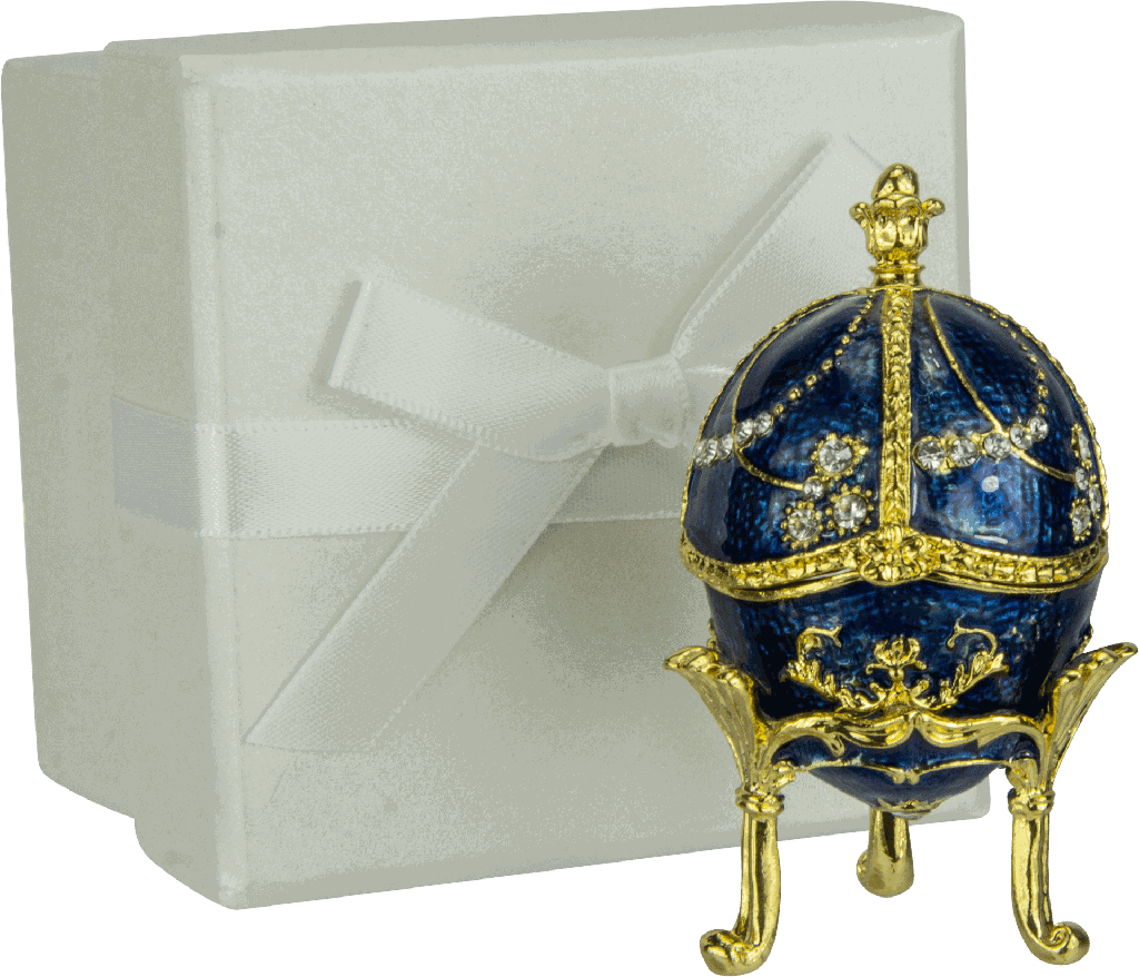 FABERGÉ Schmuckdose Metall blau