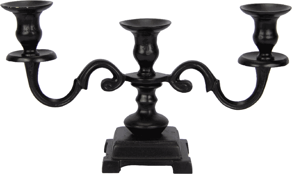 Kerzenständer 3-er Höhe 22,5 cm Metall schwarz