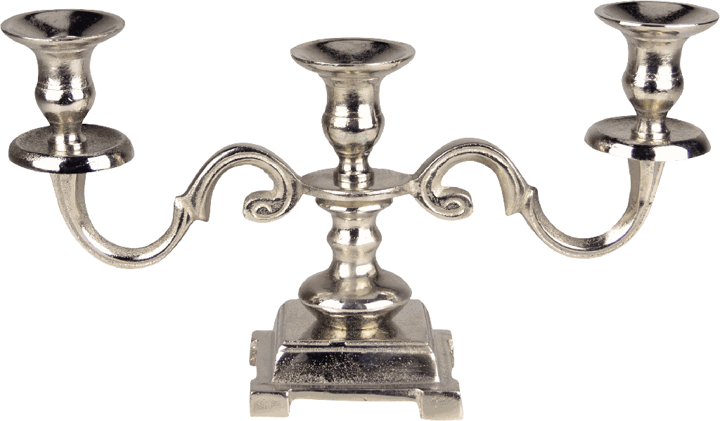 Kerzenständer 3-er Höhe 22,5 cm Metall antik-silber