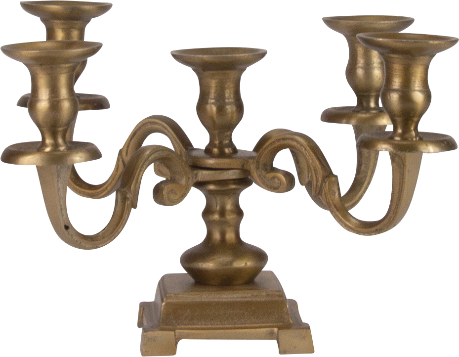 Kerzenständer 5-er Höhe 22,5 cm Metall messing