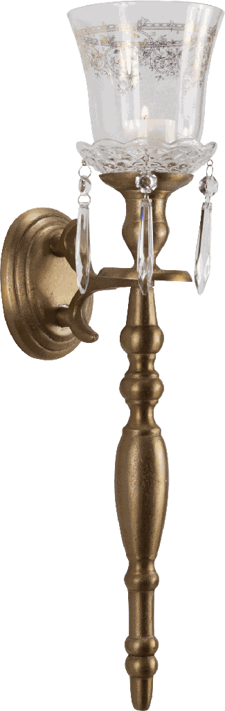 Wand-Kerzenleuchter 1-er 37,5 cm Metall messing