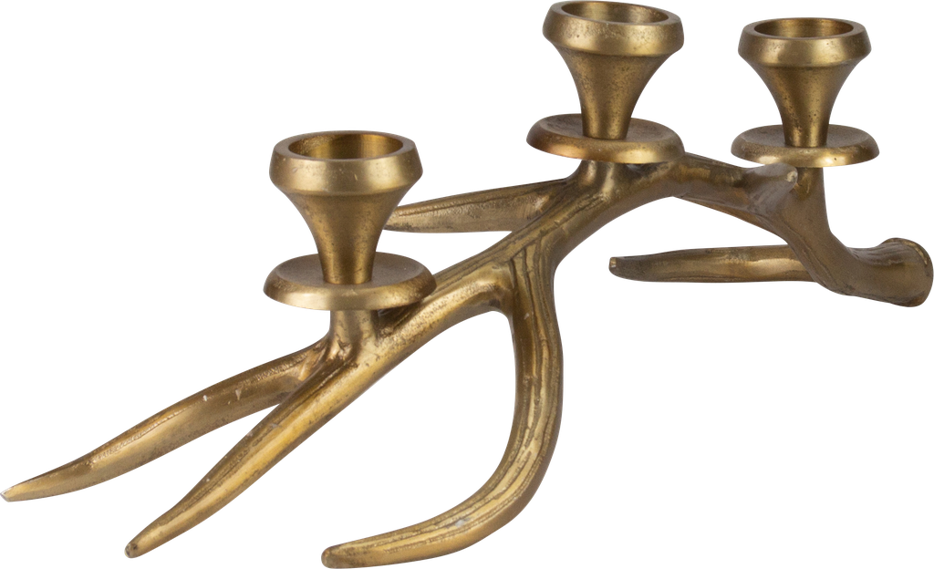 VENISON Kerzenständer 3-er 52 cm Metall messing