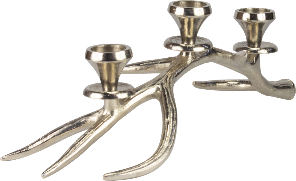 VENISON Kerzenständer 3-er 52 cm Metall antik-silber