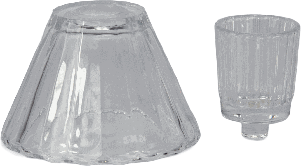 Schirm + Teelicht-Aufsatzglas Höhe 9 cm Glas klar