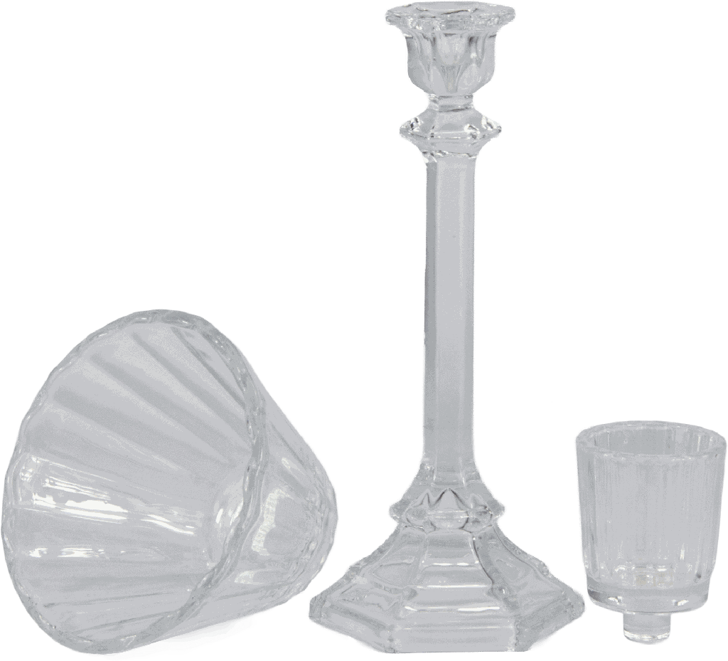 LUCE Teelicht - Lampe 3-tlg Höhe 32 cm Glas klar