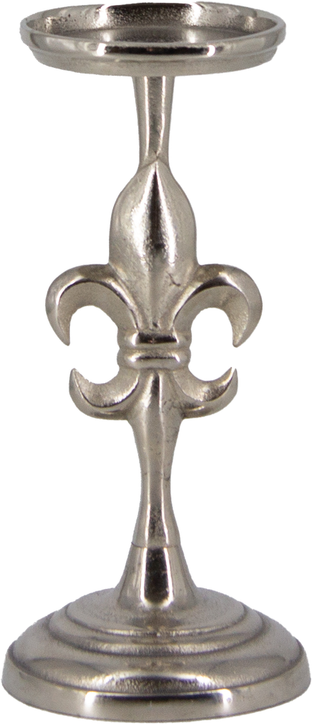 BOURBONE Kerzenständer für Stumpenkerzen Höhe 43 cm Metall antik-silber