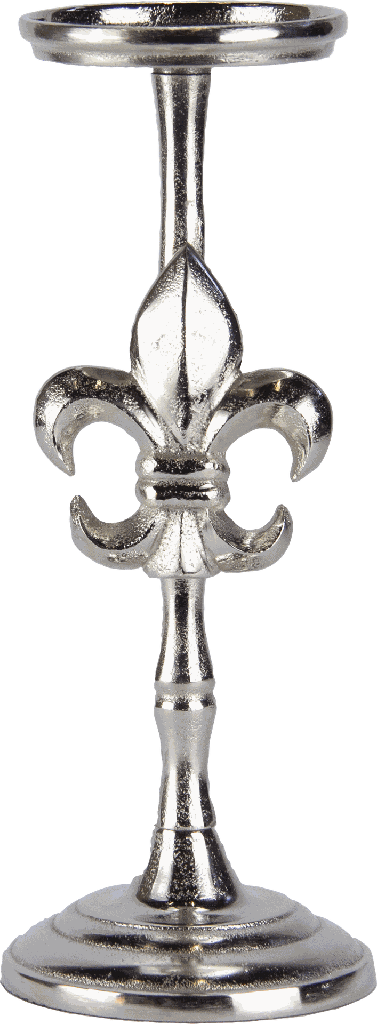 BOURBONE Kerzenständer für Stumpenkerzen Höhe 49 cm Metall antik-silber