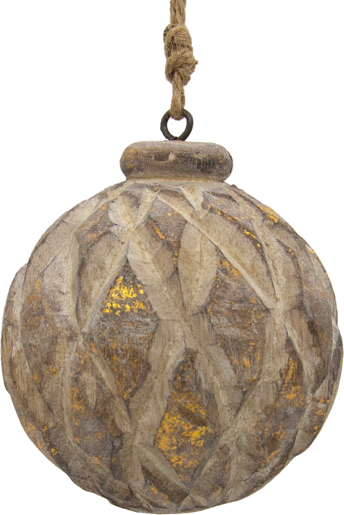 FOREST Kugel 10 cm Holz patiniert