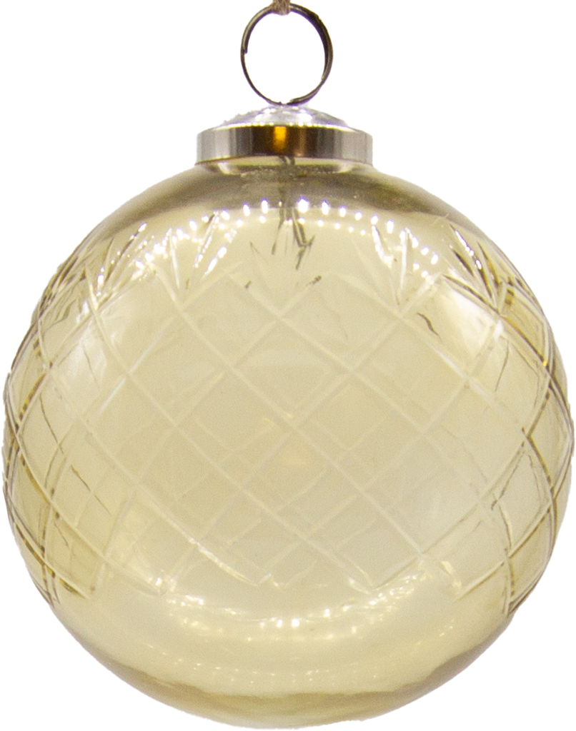 VINTAGE Kugel Ø 10 cm Glas geschliffen amber