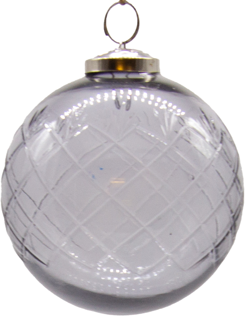 VINTAGE Kugel Ø 10 cm Glas geschliffen smoke