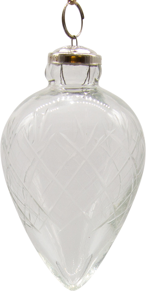 VINTAGE Zapfen 13 cm Glas geschliffen klar