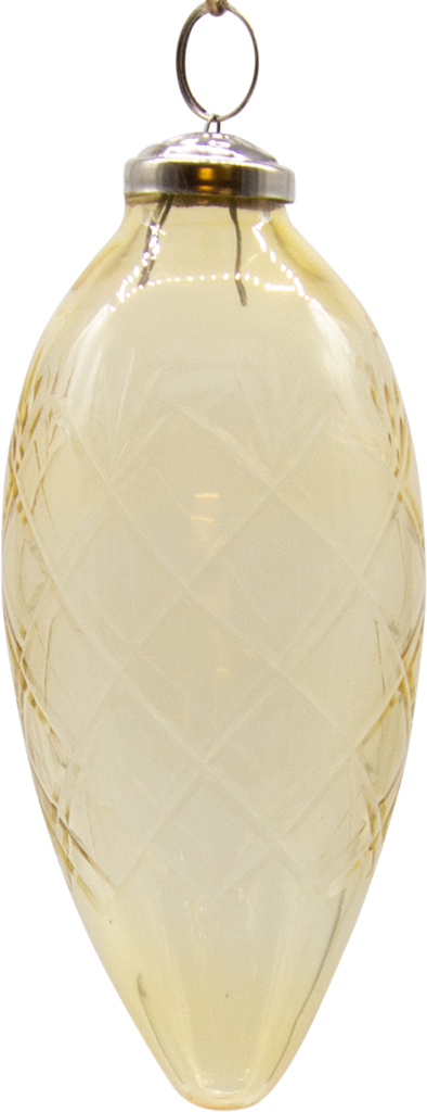 VINTAGE Zapfen 15 cm Glas geschliffen amber