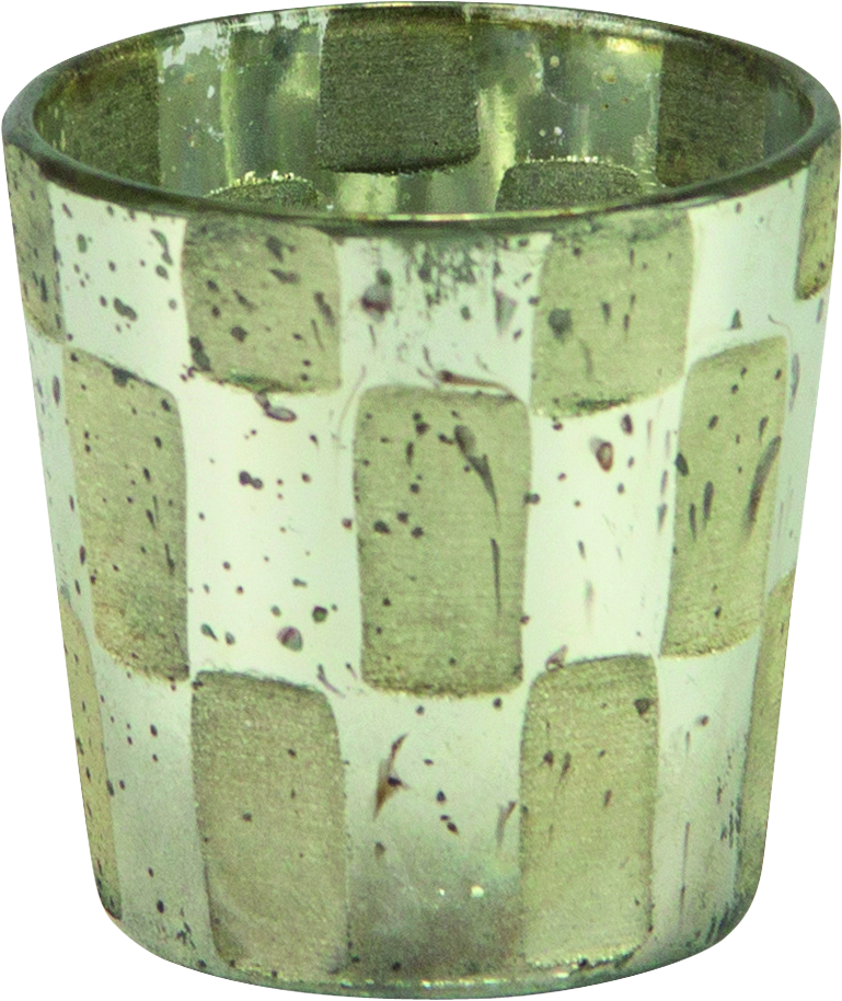 Windlicht 6,5 x Ø 6 cm Glas silber