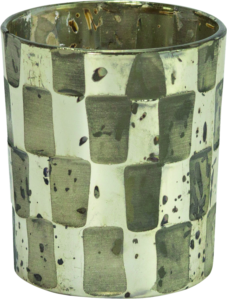 Windlicht 9,5 x Ø 8 cm Glas silber