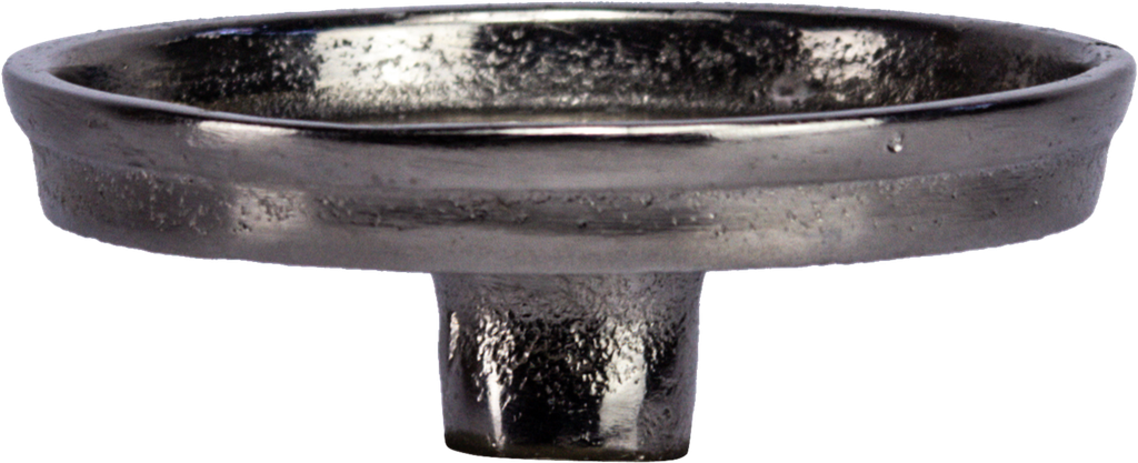 Aufsatzteller Ø 9 cm für Stumpenkerzen Metall antik-silber