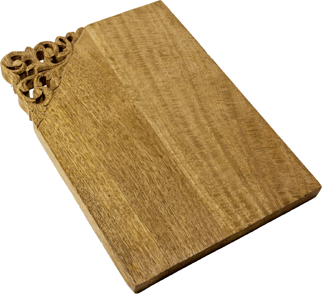 BAROQUE Schneidebrett mit Schnitzerei 25,5 x 35,5 cm Mangoholz