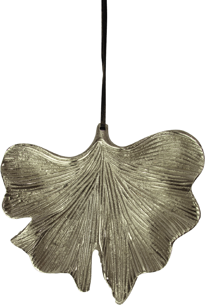 GINKO Blatt 13,5 cm Metall antik-silber