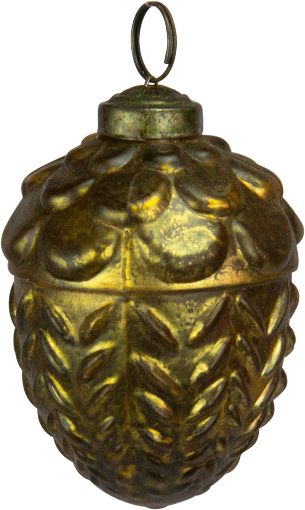 Kugel 6 cm Glas grün-gold