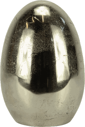 [23337A99] Ei stehend 23,5 cm Metall antik-silber