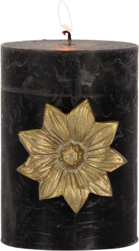 [24011A90] FLOWER Kerzenpin Ø 6 cm Metall messing