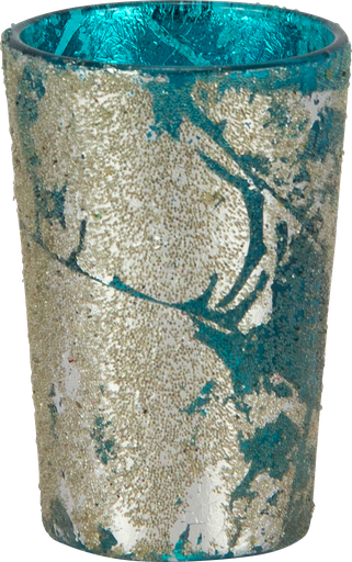 [24025A20] Windlicht 9 x Ø 6,5 Glas türkis