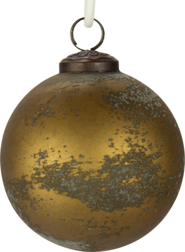 [24034W77] Kugel 9 cm Glas grau-gold