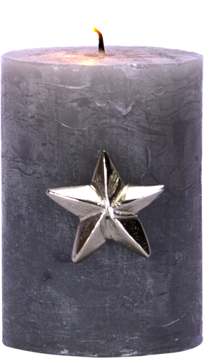 [24051A99] STAR Kerzenpin 4,5 cm Metall antik-silber