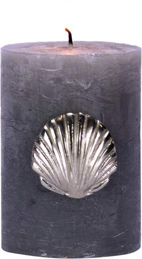 [24071A99] SHELL Kerzenpin 4,5 cm Metall antik-silber