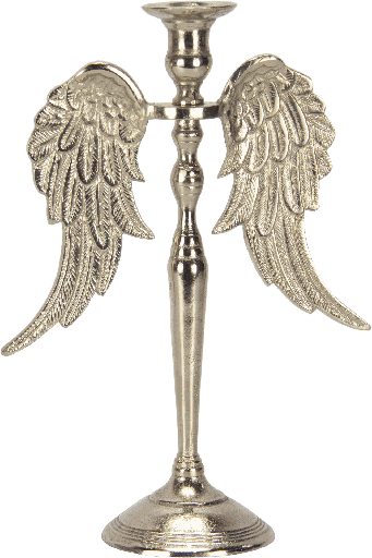 [24084A99] ANGELO Kerzenständer Höhe 36,5 cm Metall antik-silber