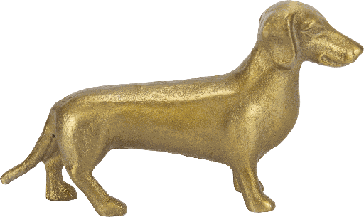 [25010A90] GUSTEL Dackel 17 cm Dekorationsobjekt Metall messing