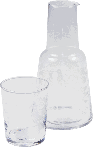 [40549A00] LOVEBIRD Karaffe 2-tlg mit Becher Glas klar