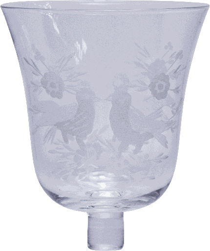 [40550A00] LOVEBIRD Teelicht-Aufsatzglas 10,5 cm Glas klar mit Schliff