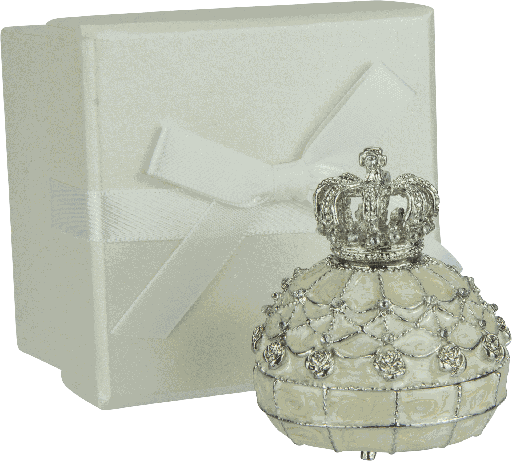 [90555A66] CROWN Schmuckdose Metall silber