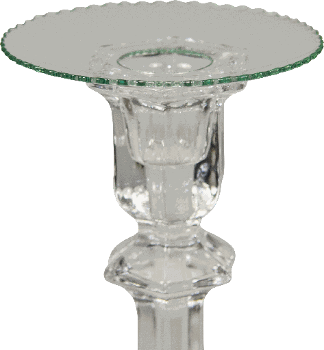 [00301A00] Kerzenteller Ø 9 cm mit Zackenrand Glas klar