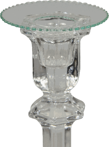 [00312A00] Kerzenteller Ø 7 cm mit Zackenrand Glas klar