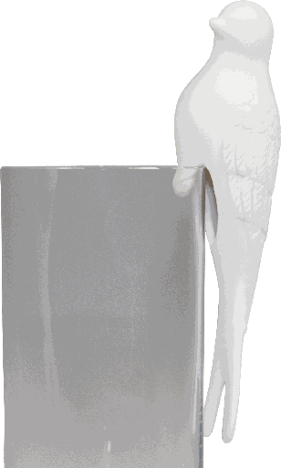 [10540A00] PARROT Vogel zum Stecken 14 cm Porzellan weiß