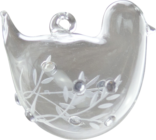 [10808A00] BIRD Vogel zum Hängen 4,3 cm Glas klar mit Strass