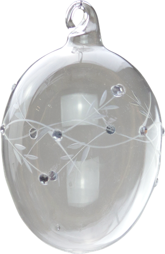 [10813A00] OSIRIS Ei zum Hängen 10 cm Glas klar mit Strass