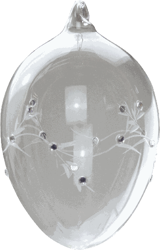 [10814A00] OSIRIS Ei zum Hängen 12 cm Glas klar mit Strass
