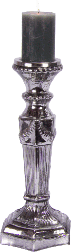 [13071A99] Kerzenständer Höhe 39 cm Bauernsilber